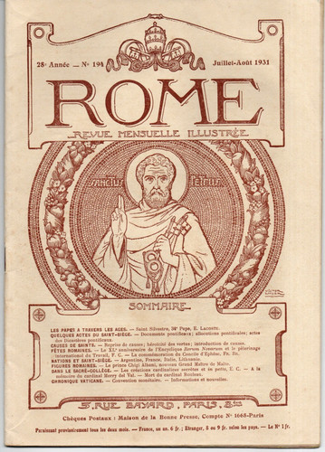 Revue rome 1931 - n°194, pape